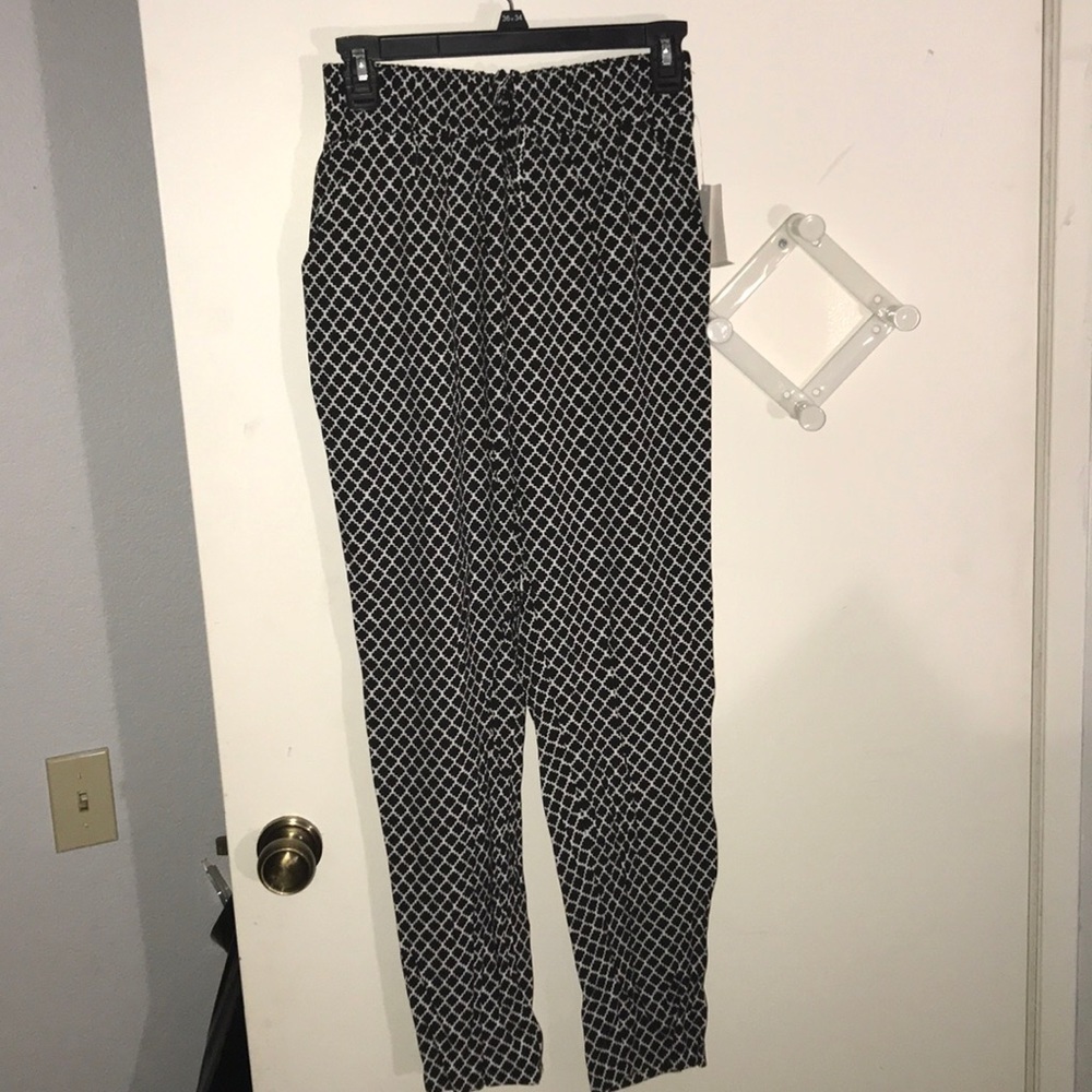 Rayon black and white pants. Size S. NWT
